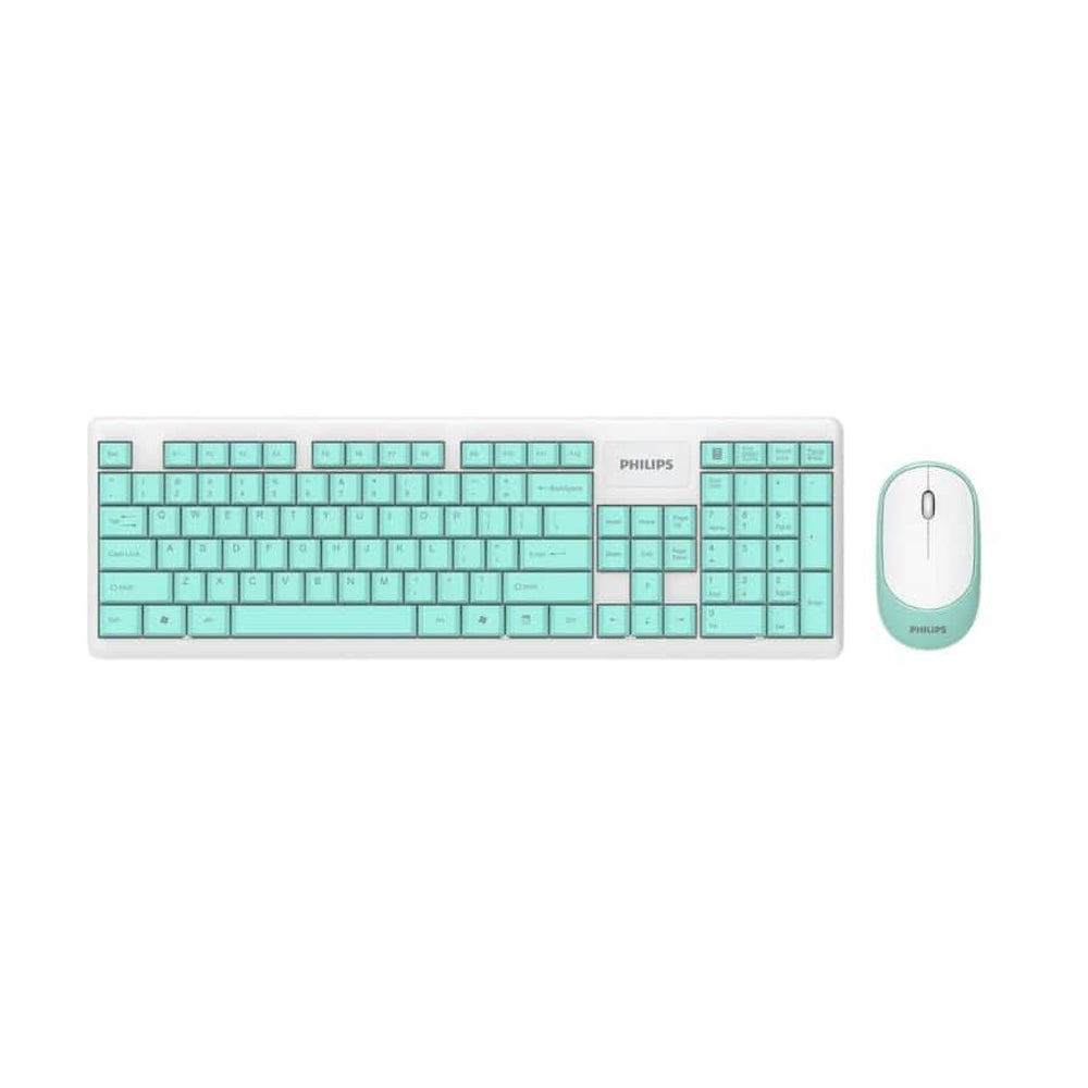 PHILIPS WIRELESS KEYBOARD AND MOUSE COMBO SPT6314 C314 - GREEN