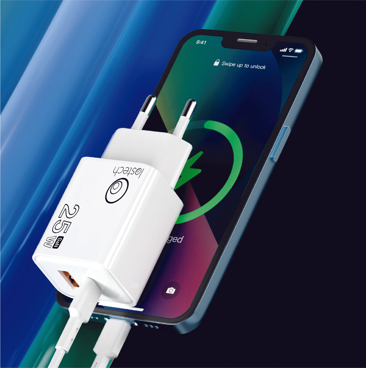 LOSTECH PREMIUM LS-NC10 CARICATORE 25W CON PRESA USB-C E USB-A