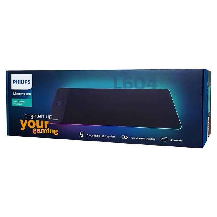 PHILIPS SPL7604 Wired Gaming Mouse Pad Con Fast Wireless charger 18W