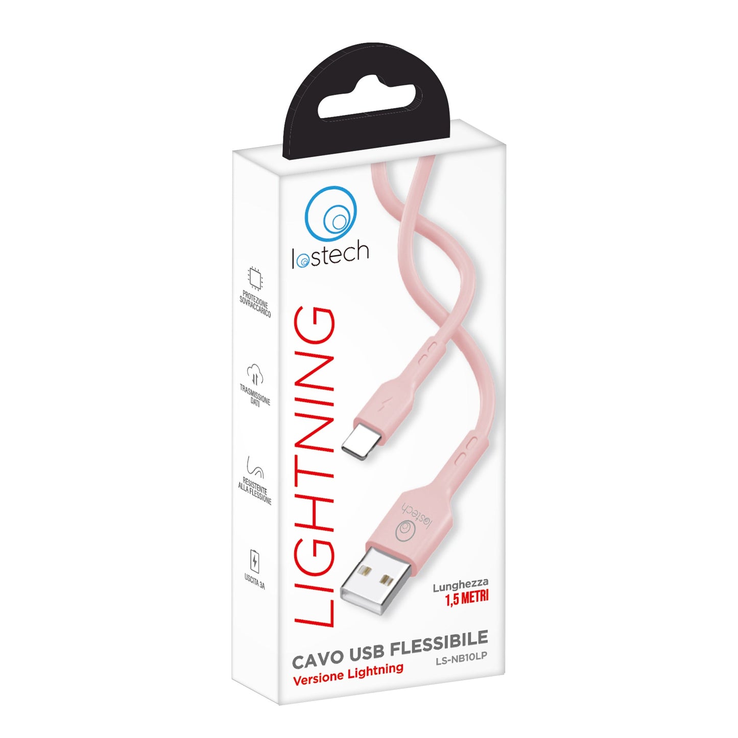 LOSTECH LS-NB10LP CAVO USB FLESSIBILE 1.5M LIGHTNING - PINK