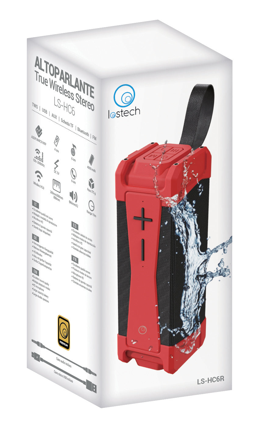 LOSTECH PREMIUM LS-HC6R ALTOPARLANTE BLUETOOTH TRUE WIRELESS STEREO - ROSSO