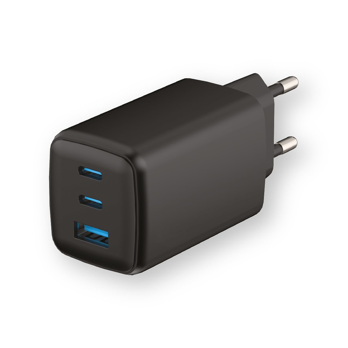 LOSTECH PREMIUM LS-NC11B CARICATORE GaN 65W CON 2 USB-C E 1 USB-A - NERO