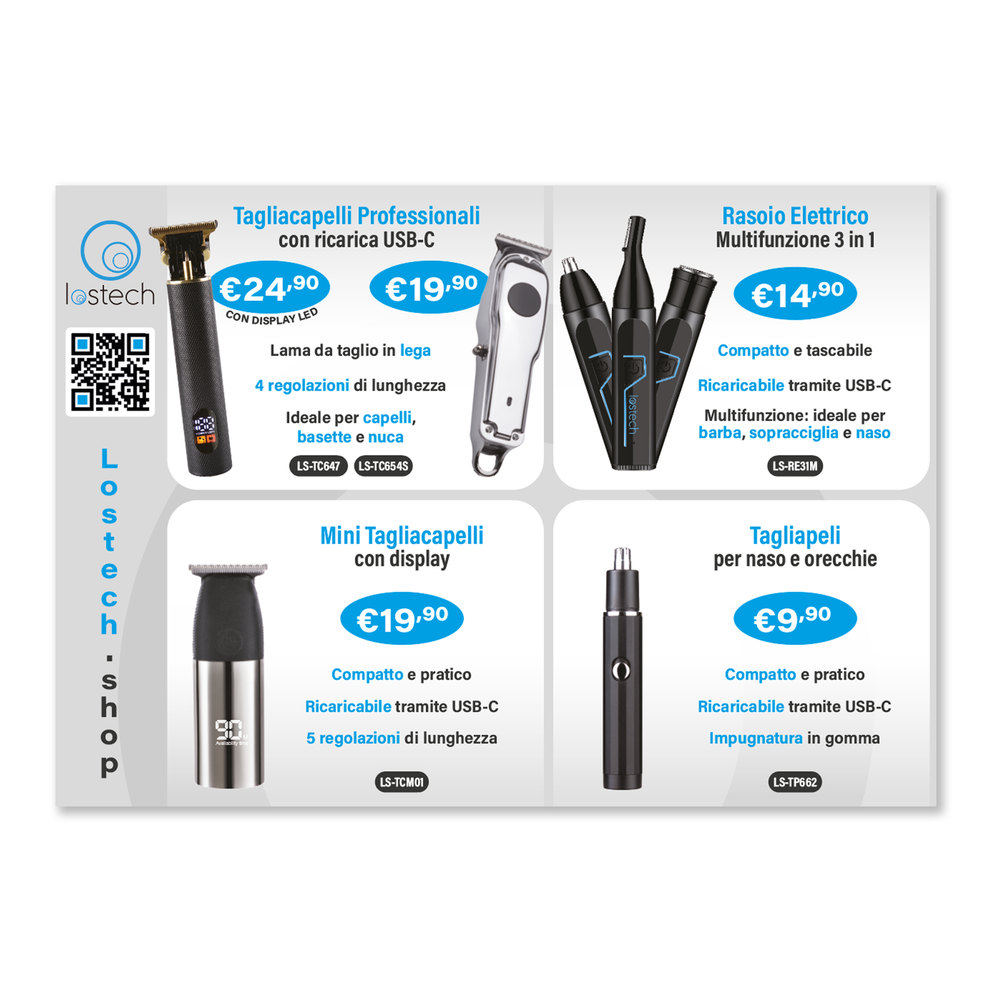 LOSTECH ESPOSITORE DA BANCO LS-EST45 RASOI E TAGLIACAPELLI