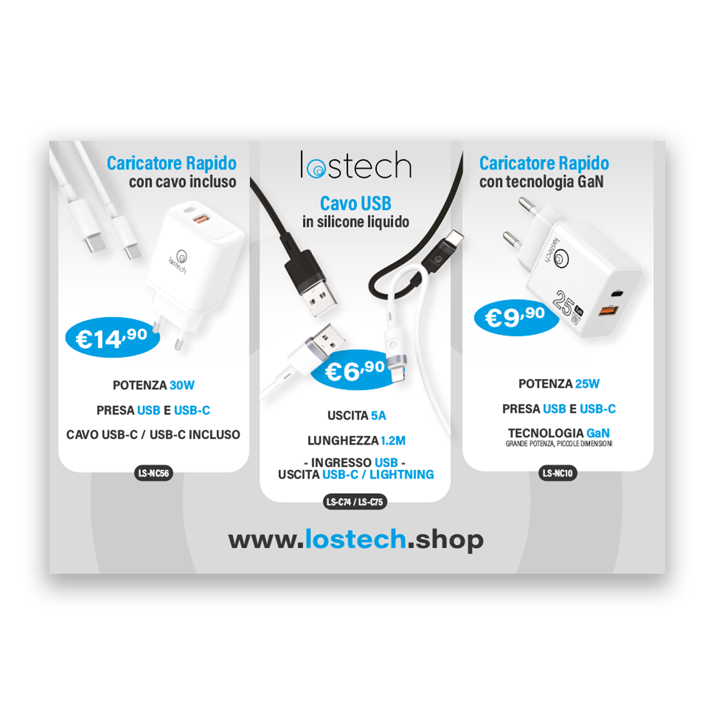 LOSTECH ESPOSITORE DA BANCO LS-EST44 CARICATORI E CAVI