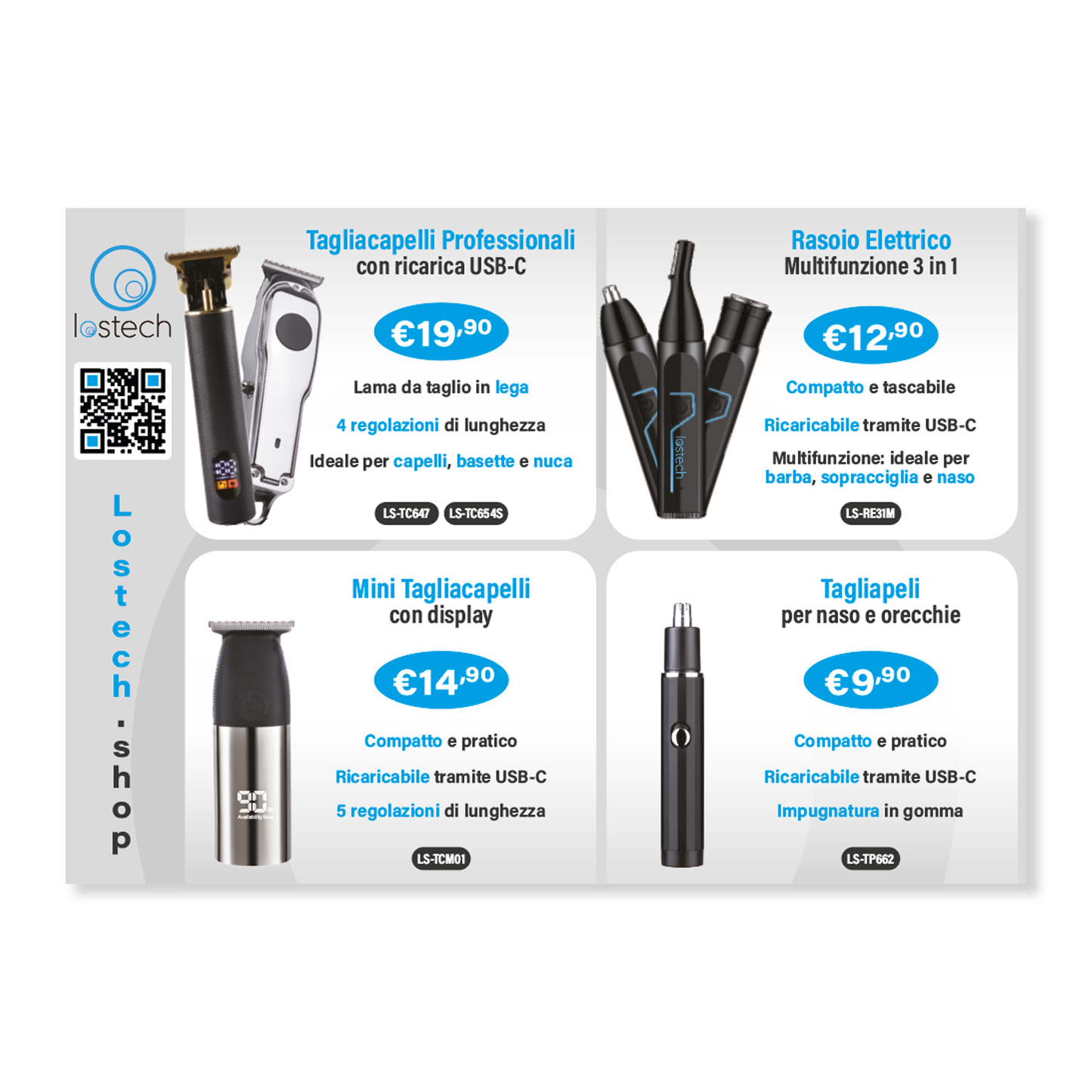 LOSTECH ESPOSITORE DA BANCO LS-EST45 RASOI E TAGLIACAPELLI