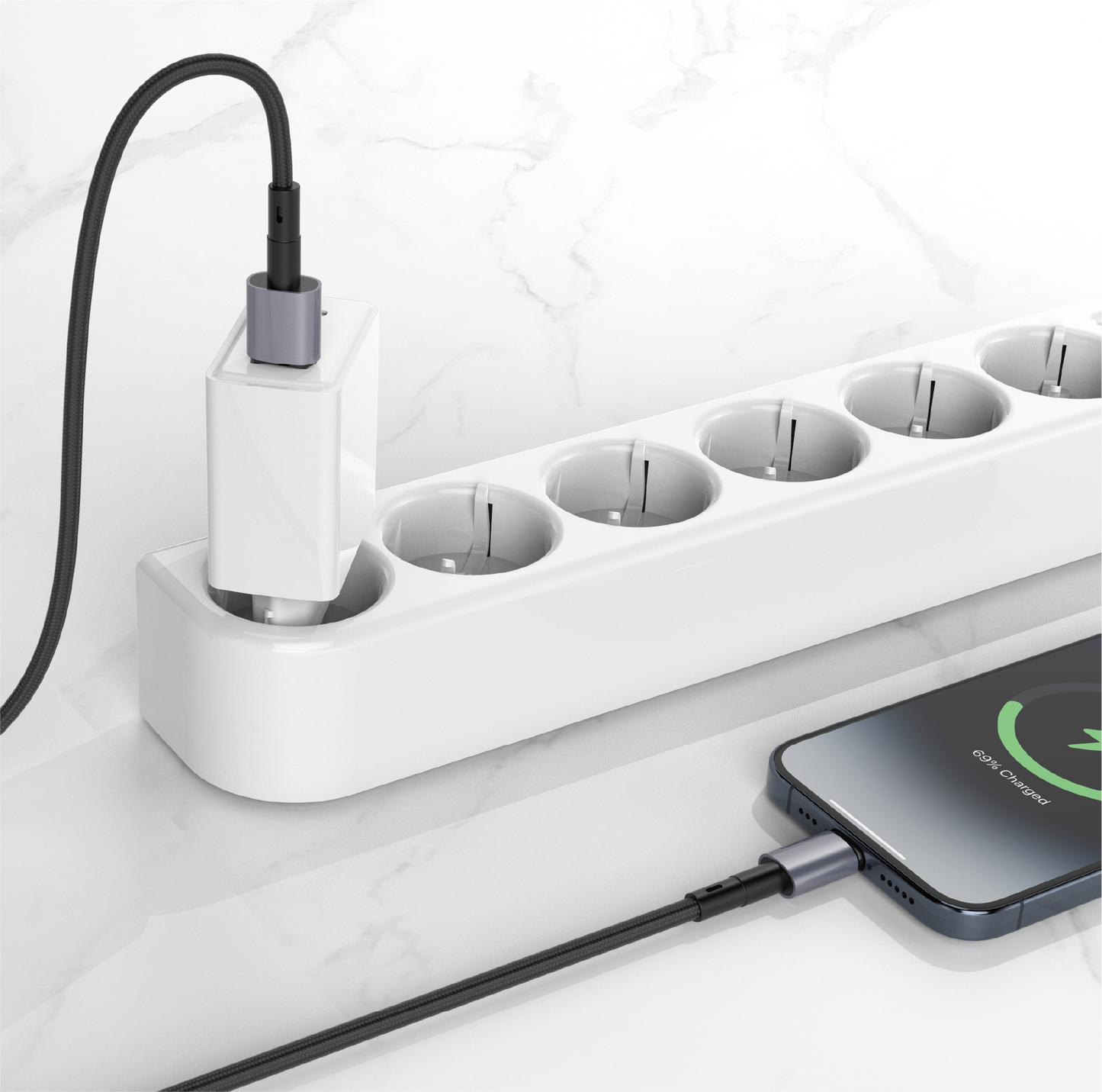 LOSTECH PREMIUM LS-NB05UC CAVO USB / USB-C RICARICA RAPIDA 6A - Nero