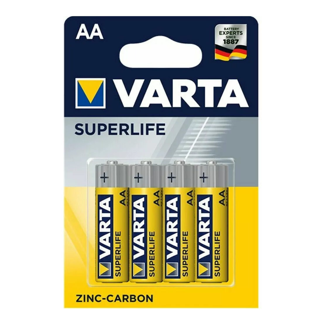 VARTA SUPERLIFE BATTERIA MONOUSO STILO AA ZINCO-CARBONIO 4PZ