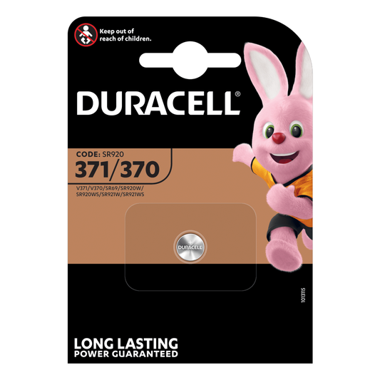 DURACELL BATTERIA 371/370 ALL'OSSIDO DI ARGENTO DA 1.5V - BLISTER 1PZ