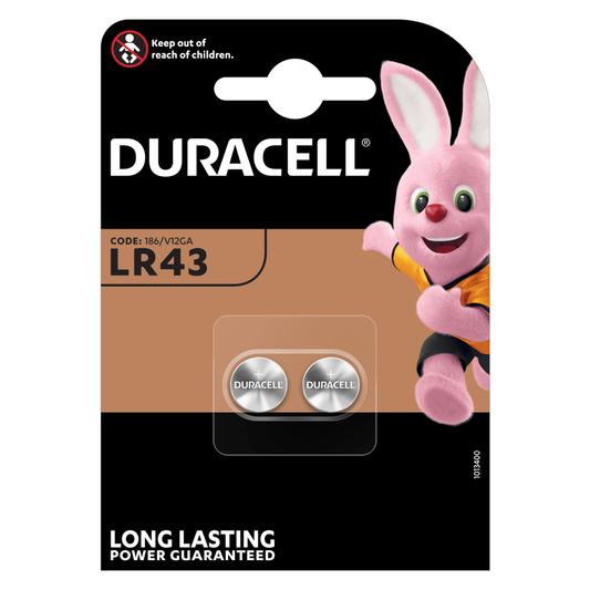 DURACELL LR43 BATTERIE A BOTTONE DA 1.5V - BLISTER 2PZ
