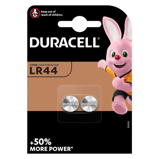 DURACELL LR44 BATTERIE A BOTTONE DA 1.5V - BLISTER 2PZ