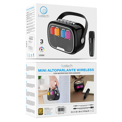 LOSTECH PREMIUM LS-DS08 MINI ALTOPARLANTE WIRELESS 3W CON MICROFONO PER KARAOKE