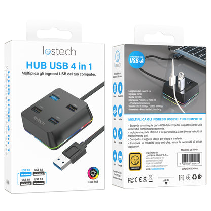 LOSTECH PREMIUM LS-UH01 HUB USB 4in1 / 1 USB 3.0 - 3 USB 2.0