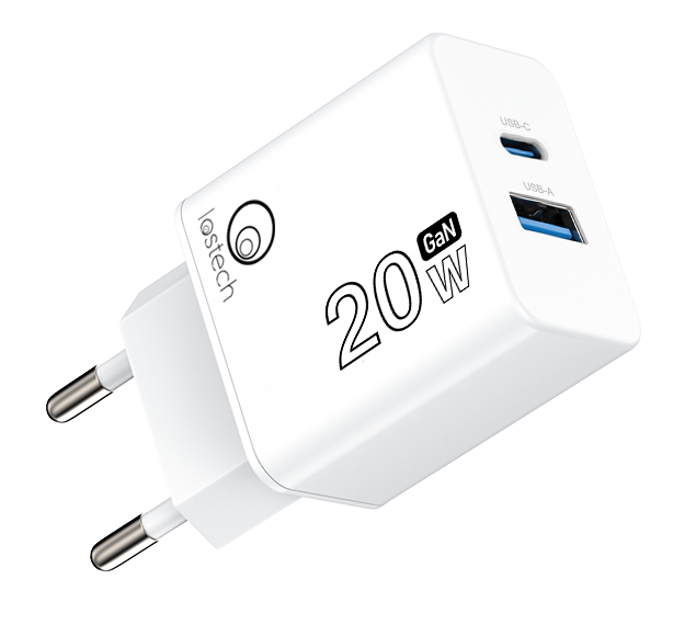 LOSTECH LS-NC61C CARICATORE RAPIDO 20W CON CAVO TYPE-C 1M GaN VERSIONE 2026