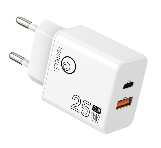 LOSTECH PREMIUM LS-NC10 CARICATORE 25W CON PRESA USB-C E USB-A