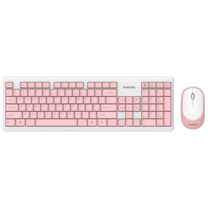 PHILIPS WIRELESS KEYBOARD AND MOUSE COMBO SPT6314 C314 - PINK