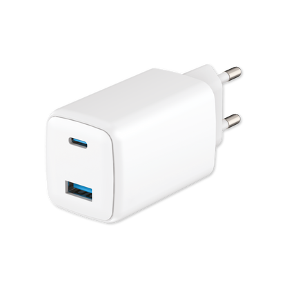 LOSTECH PREMIUM LS-NC57 CARICATORE GaN 45W CON USB-C E USB-A E CAVO USB-C/USB-C - BIANCO