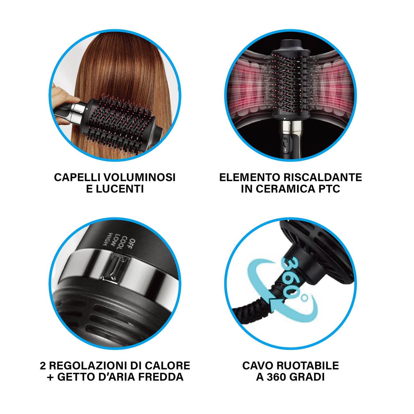 LOSTECH PREMIUM LS-ST103 SPAZZOLA ASCIUGACAPELLI VOLUMIZZANTE