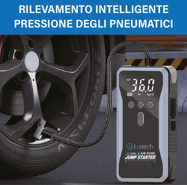 LOSTECH PREMIUM LS-BOOST02 AVVIATORE DI EMERGENZA PER AUTO CON COMPRESSORE D'ARIA / 8000mAh