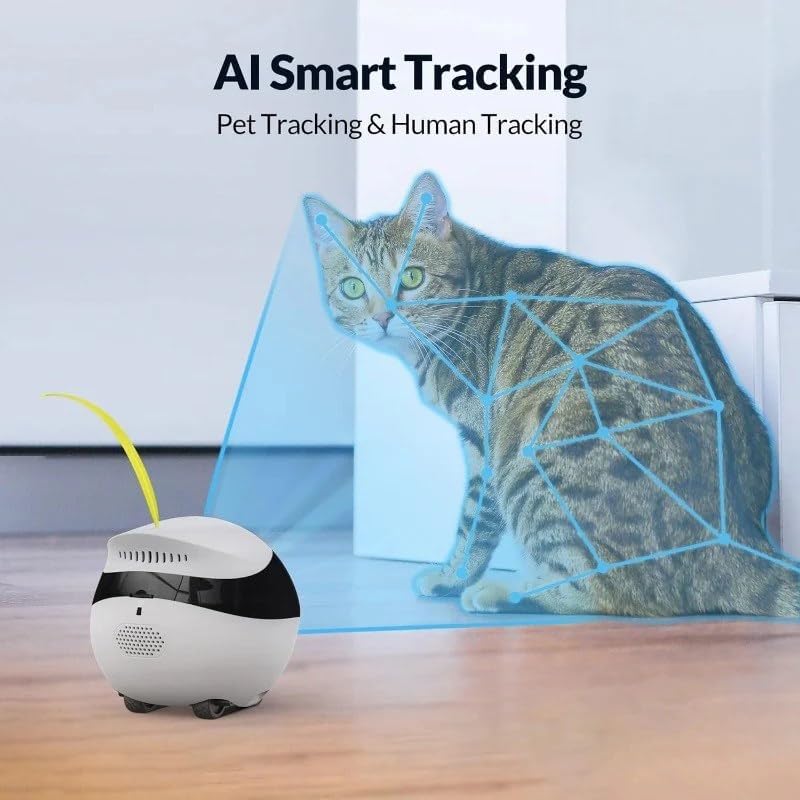 Enabot EBO AIR Telecamera per bambini e animali domestici 1080P, funzione AI intelligente, connettività Wi-Fi, visione notturna, auto-crociera, auto-ricarica, rilevazione del movimento, audio a 2 vie