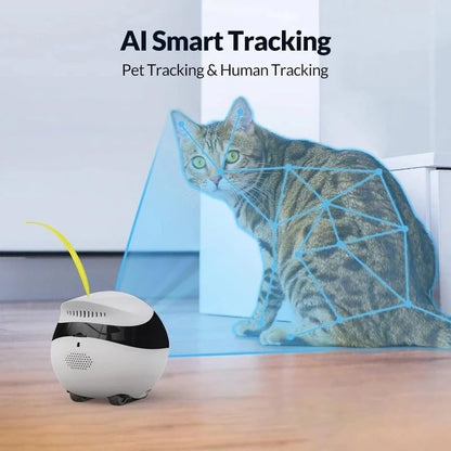 Enabot EBO AIR Telecamera per bambini e animali domestici 1080P, funzione AI intelligente, connettività Wi-Fi, visione notturna, auto-crociera, auto-ricarica, rilevazione del movimento, audio a 2 vie