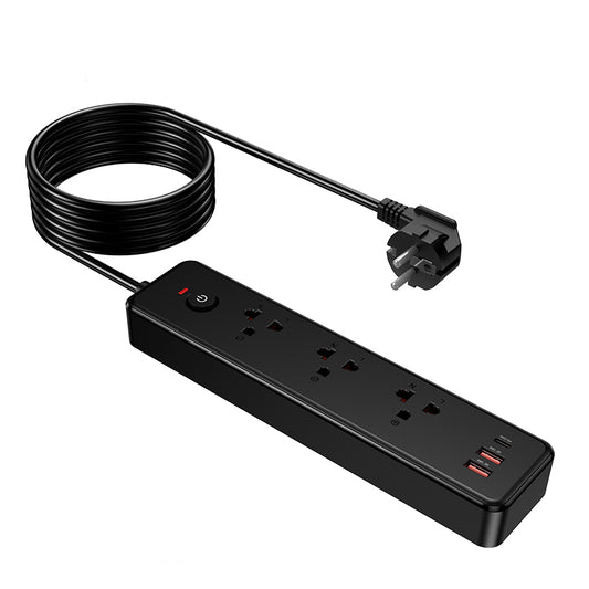 LOSTECH PREMIUM LS-AC12 CIABATTA MULTIPRESA - 3 PRESE STANDARD - 2 USB - 1 USB-C
