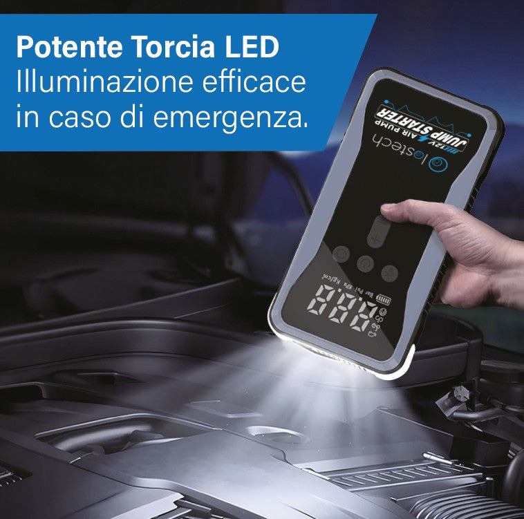LOSTECH PREMIUM LS-BOOST02 AVVIATORE DI EMERGENZA PER AUTO CON COMPRESSORE D'ARIA / 8000mAh