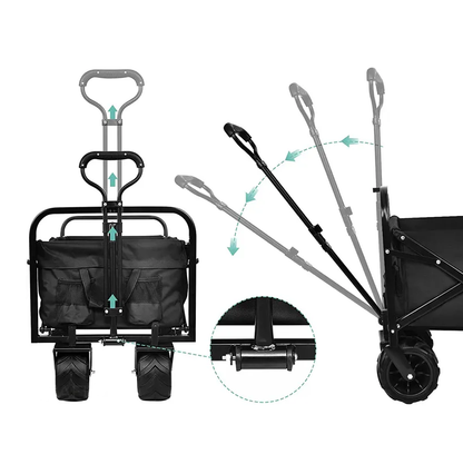 LOSTECH CARRELLO PIEGHEVOLE - PORTATA FINO A 150KG - NERO