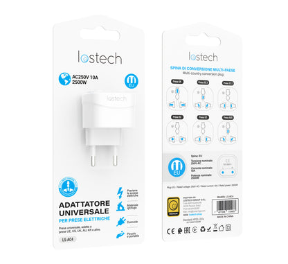 LOSTECH PREMIUM LS-AC4 ADATTATORE UNIVERSALE PER PRESE ELETTRICHE