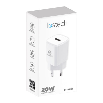 LOSTECH LS-NC06 CARICATORE RAPIDO 20W CON PRESA USB