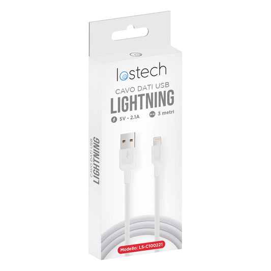 LOSTECH LS-C100221 CAVO SOFTWIRE METAL CASE LIGHTNING DA 300CM