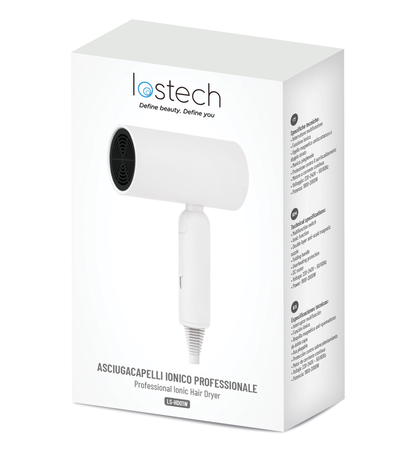 LOSTECH PREMIUM LS-HD01W ASCIUGACAPELLI IONICO PIEGHEVOLE - WHITE