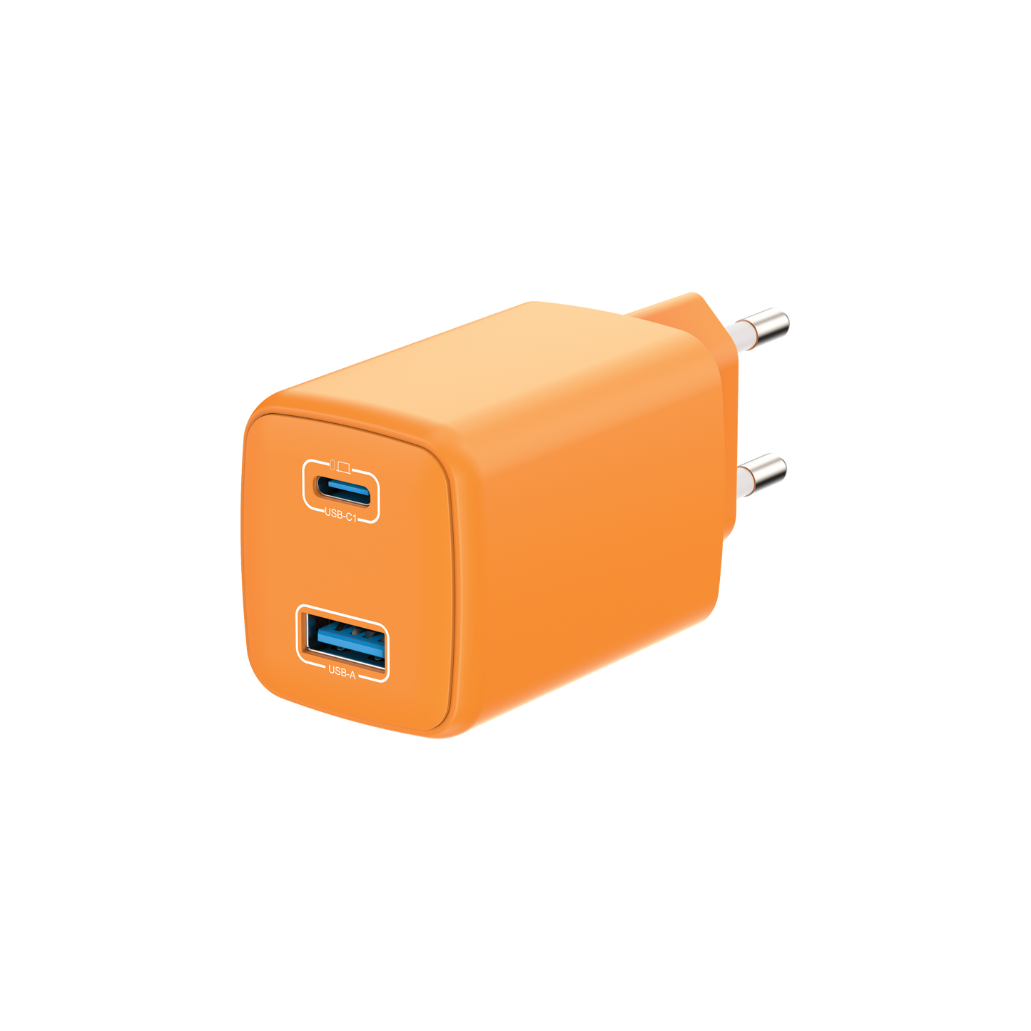 LOSTECH PREMIUM LS-NC12C CARICATORE GaN 45W USB / USB-C CON CAVO USB-C / USB-C 150CM - Cosmic Orange