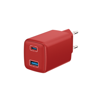 LOSTECH PREMIUM LS-NC12R CARICATORE GaN 45W USB / USB-C CON CAVO USB-C / USB-C 150CM - Cherry Red