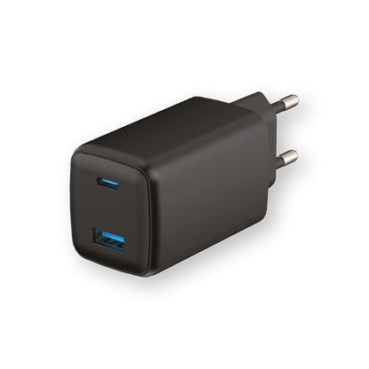 LOSTECH PREMIUM LS-NC09B CARICATORE GaN 45W CON USB-C E USB-A - NERO