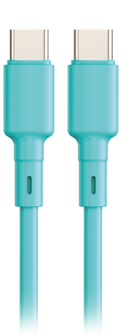 LOSTECH PREMIUM LS-NC13A CARICATORE GaN 45W DOPPIA USB-C CON CAVO USB-C / USB-C 150CM - Aquamarine Blue
