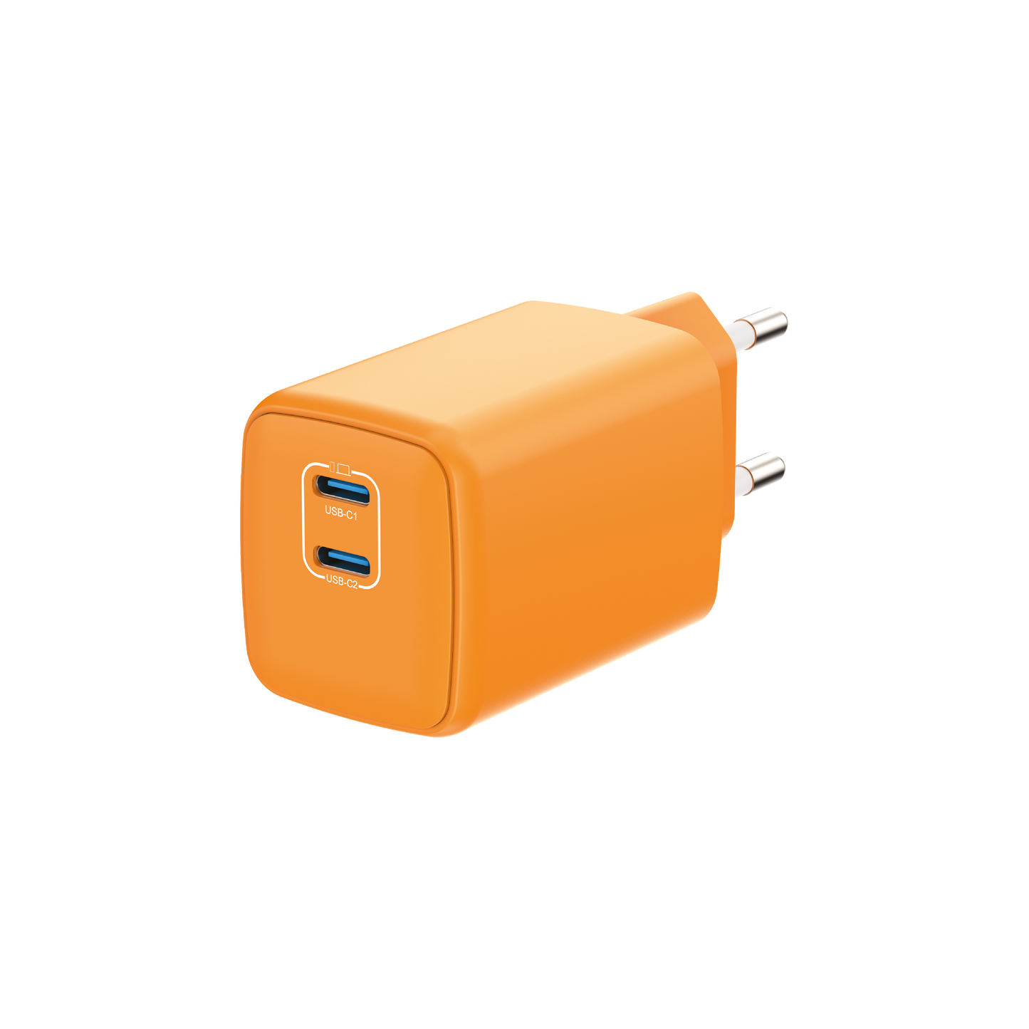 LOSTECH PREMIUM LS-NC13C CARICATORE GaN 45W DOPPIA USB-C CON CAVO USB-C / USB-C 150CM - Cosmic Orange