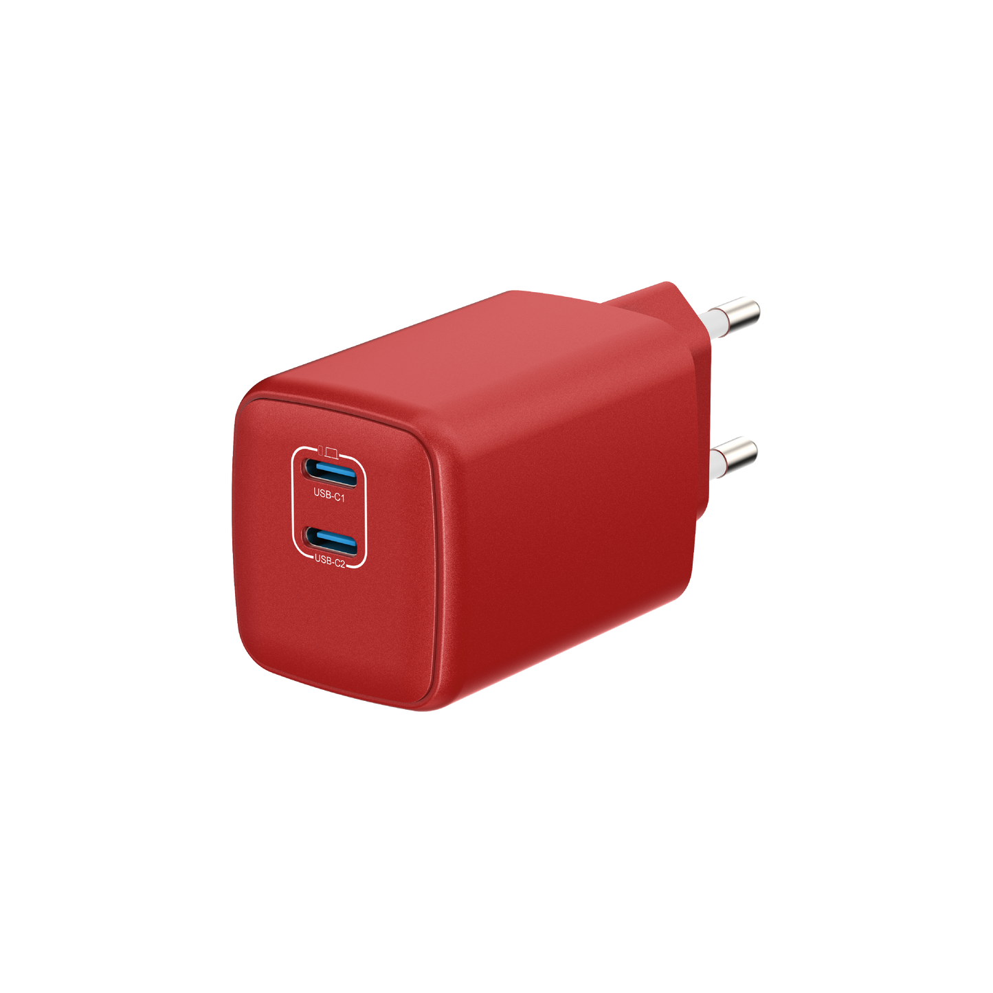 LOSTECH PREMIUM LS-NC13R CARICATORE GaN 45W DOPPIA USB-C CON CAVO USB-C / USB-C 150CM - Cherry Red