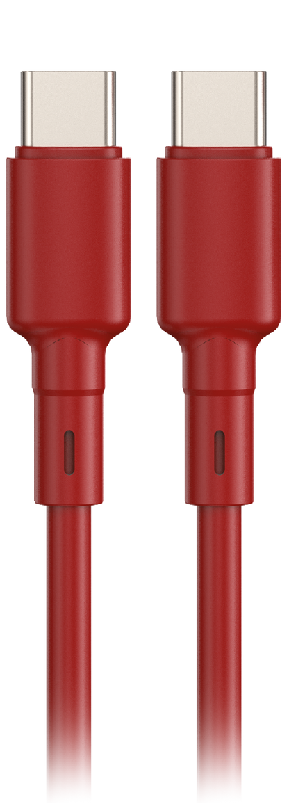 LOSTECH PREMIUM LS-NC13R CARICATORE GaN 45W DOPPIA USB-C CON CAVO USB-C / USB-C 150CM - Cherry Red
