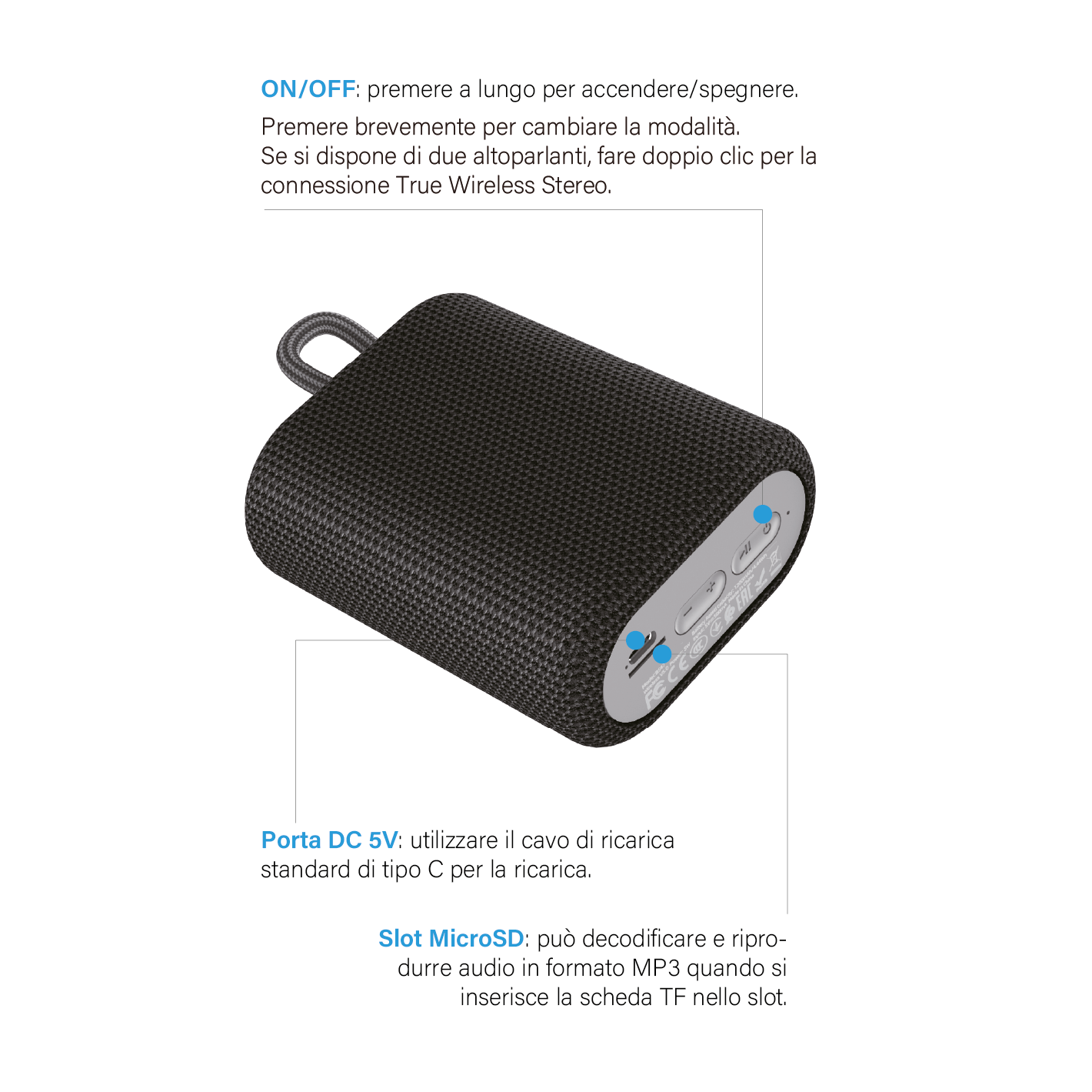 LOSTECH PREMIUM LS-BS47B ALTOPARLANTE BLUETOOTH 5W - BLACK