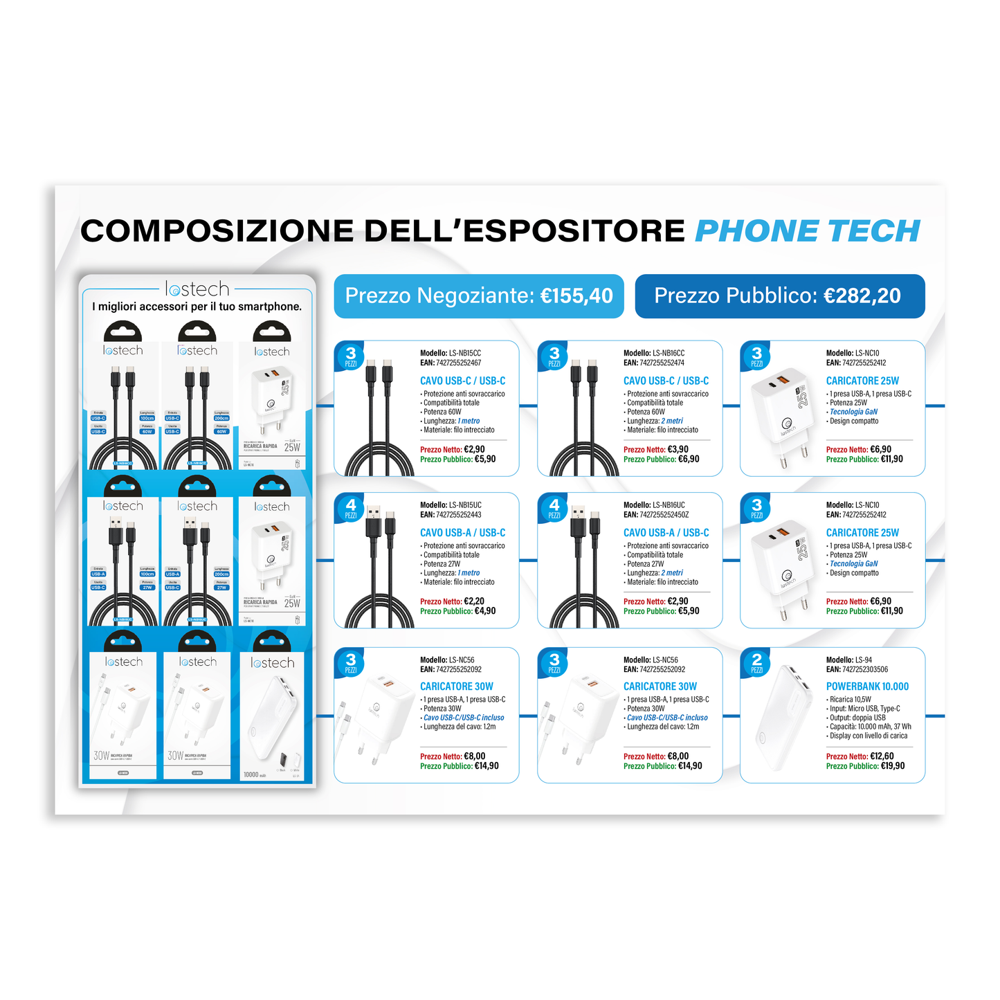 LOSTECH ESPOSITORE PHONE TECH LS-EPT01