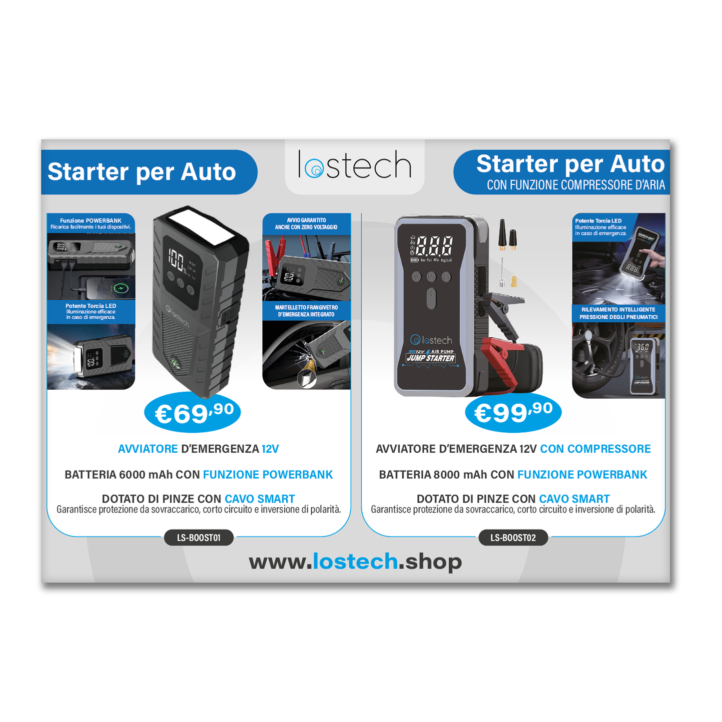 LOSTECH ESPOSITORE DA BANCO LS-ST01: STARTER PER AUTO