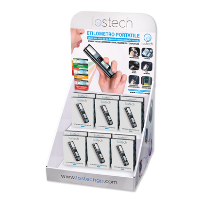 LOSTECH ESPOSITORE DA BANCO + ETILOMETRI RICARICABILI LS-ET02