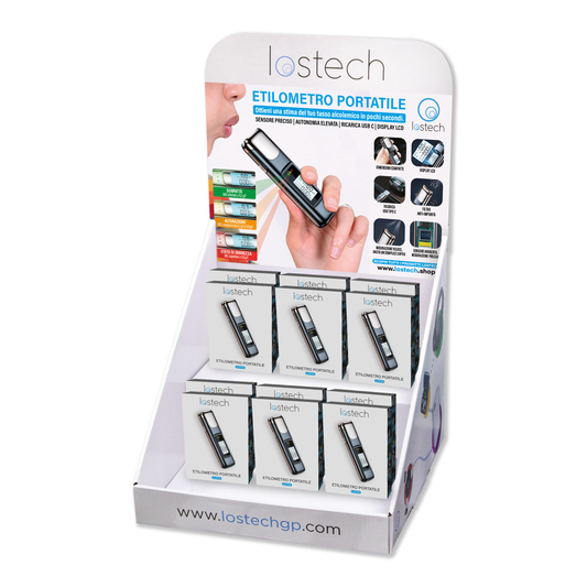 LOSTECH ESPOSITORE DA BANCO + ETILOMETRI RICARICABILI LS-ET02