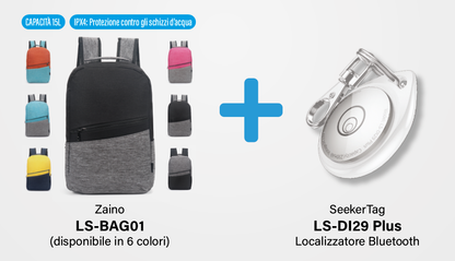 LOSTECH SEEKER-BAG: ZAINO+TAG, PRATICITÀ E SICUREZZA